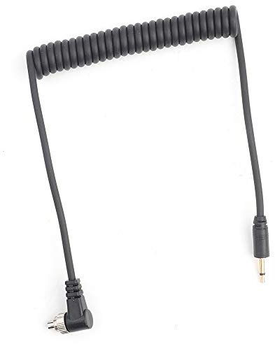 Flash Flasher PC Kabel, 2,5mm auf Stecker Professionelles Kamera Blitz PC Synchronisationskabel Kabelverlängerung 100cm mit Schraubverriegelung Verlängerter gewickelter Draht für Blitzauslöser Kamera