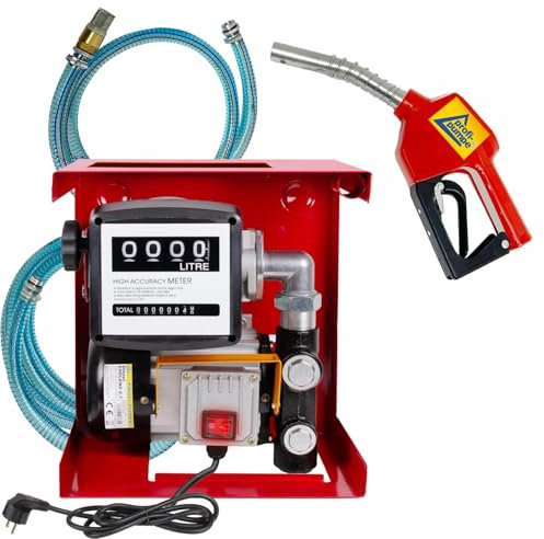 Pompa gasolio Contalitri Pompa Gasolio con pistola Pompa gasolio con Contalitri Pompa Gasolio con Conta litri Pompa gasolio con Pistola automatica + Tubo + prefiltro + fascette stringitubo in acciaio