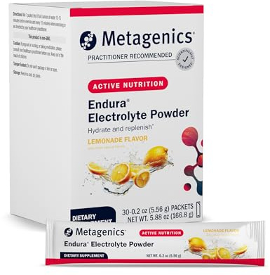 Metagenics Endura - Electrolyte Balance Powder with Vitamin C & E - Hydration Packets with Sodium & Potassium for Recovery & Performance* - Non-GMO, Gluten-Free - Lemonade Flavor, 30 Packets