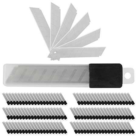 Relaxdays Set da 1200 Lame di Ricambio per Taglierino 7 Punti di Rottura Affilate 18 mm in Acciaio al Carbonio, Argento