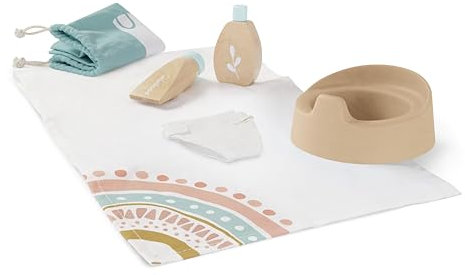 Miniland 94061 Hygiene-Set aus Holz für Puppen