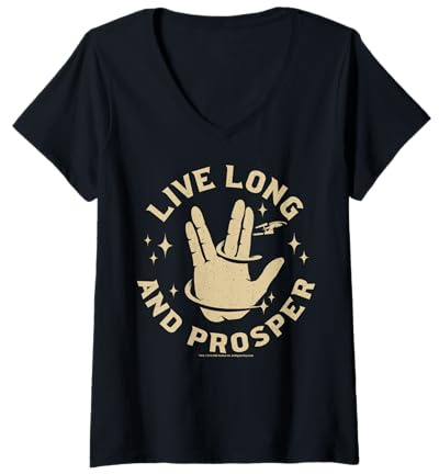 Damen Star Trek: The Original Series Tarot Live Long And Prosper T-Shirt mit V-Ausschnitt