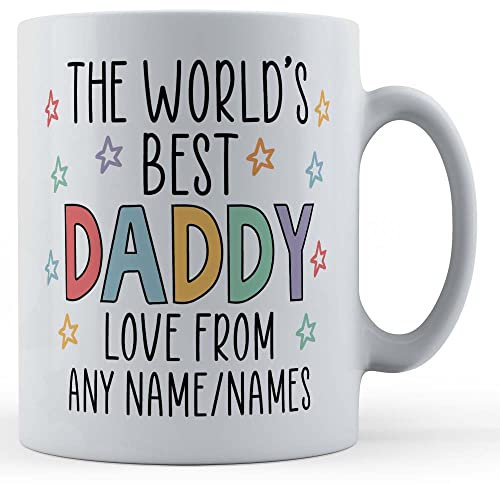 Father Fox - Personalised Worlds Best Daddy - Father's Gift Mug from Baby Son Daughter, Ceramic, 11fl.oz.