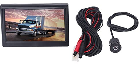Monitor per Telecamera di Backup da 5 Pollici, Monitor di Retromarcia KIMISS di Visione Posteriore Grandangolare 170 ° Ad Alta Definizione per Rimorchio Camper (ABS)(Fotocamera