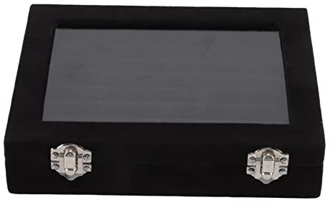 Caja Exhibición Terciopelo, Presentación Madera Ventana Cristal Sombra Terciopelo Vitrina Moneda Joyero Mujer Organizador Grande Niña Joya Jewelry Box Organizer Collare Anillo Pendiente Joyería