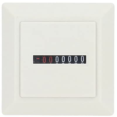 BERM Contador de Horas Mecánico, Temporizador Industrial Contador de Horas Mecánico 220V Indicador Temporizador Industrial Electrónico Profesional 72x72mm Blanco 220VAC