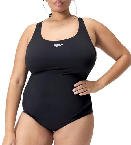 Speedo Women's Endurance+ Medalist Swimsuit | Fitness, Black, 50