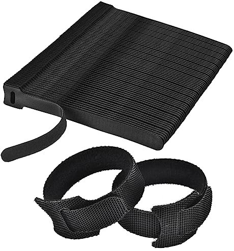 100Pcs Fastening Reusable Cable Ties, 6 Inch Adjustable Cord Ties, Cable Management Straps Hook Loop Cord Organizer Wire Ties Reusable