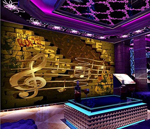 COJIC Kitchen Wallpapers,Photo Wallpaper 3D Music Space Notes Self-Adhesive Wall Murals Art Wall Photo Print Picture Design Wall Paper for Living Room Bedroom Home Decoration, 400 (W) x 280 (H) cm