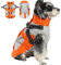 Hundejacke Große Hunde, Hundemantel Fleece Winter Hundemantel für Große Hunde Warm Kleidung Hunde Mantel Regendicht Winddicht Outdoor Anzug Winter Hundemantel mit Reißverschluss(Orange, XL)