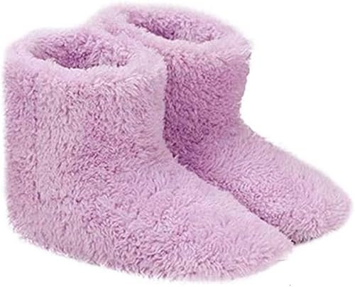 USB Heating Slippers Electric Heated Shoes Boots Plush Heated Feet Warmer Winter Thermal Ankle Booties for Men Women