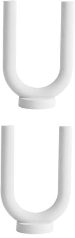 Ciieeo 2 STK Geometrische Kerze Geometrische Dekorative Vasen Retro-kerzenständer Kerzen-mittelstücke Luftpflanzenbehältervase Kammerstäbchenhalter Keramik Glockenspiel Altmodisch Weiß