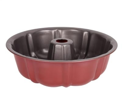 MGE - Tortiera Ciambella in Acciaio con Rivestimento Antiaderente - Stampo per Ciambella con Tubo - Tortiera Savarin da Forno per Biscotti e Torte - Stampo Ciambellone, Stampo per Ciambella - 24 cm