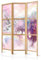 murando - Paravent Intérieur Japonais 135x172 cm - Séparateur de Pièce en Bois Naturel et Toile Imprimée - Cloison de Séparation pour Chambre - Paravent Oriental Portable et Pliable e-C-10029-bh-c