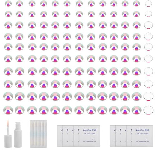 ZS Lot de 500 faux clous de nez, piercings pour sourcil, nez, lèvre, oreille, faux piercing de peau, bijoux de visage à coller sur le visage avec colle à cils, Strass, Pas de gemme