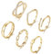 Dochais 6 Stück Goldene Damen Ringe Set, 14K Vergoldet Stapelbare Knöchelringe, Wasserfest Gold Fingerringe für Frauen, Verlobungsring, Komfort Fit Größe 15,8-18,9