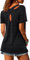 Fisoew Sportshirt Damen Fitness Kurzarm Yoga T-Shirt Leicht Gym Sport Oberteile Locker(A-Schwarz,XL)