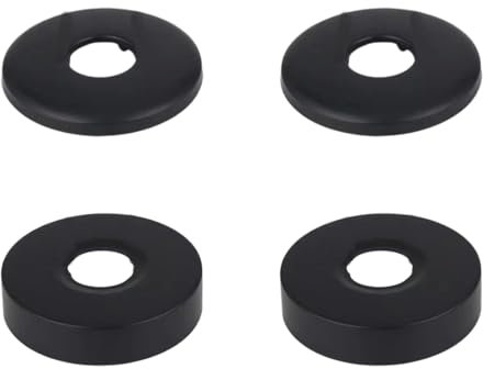 Lot de 4 rosace robinet noir de Ø 25mm (3/4) /21mm (3/4) de diamètre -couvercle de tuyau- rosace mitigeur douche-Couvercle de tuyau chromé en acier inoxydable(noir, 80 * 19/63 * 7))