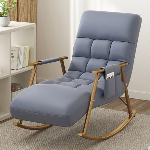 Modern Saucer Chair, With Rocking Glider - Comfy Faux Leather Armchair For Home Garden And Courtyard - Upholstered Padded Rocker