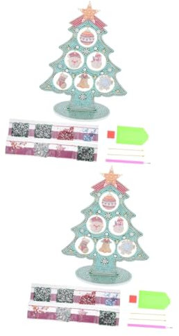 TOPBATHY 2 Sätze Ornamente Weihnachtsdiamantbild Edelstein-Kunst-Malsets Diamant-Set acrylbilder dekoration schlafzimmer ideas interessantes Diamantbild Diamantkunst Segeltuch