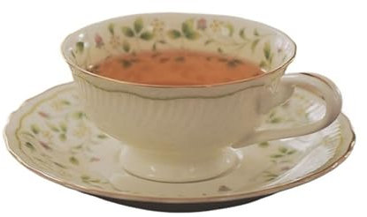 Cappuccino-Kaffeetassen-Set Kaffeetassen- und Untertassen-Set, 220 ml, luxuriöser englischer Nachmittagstee, rustikale Latte-Tassen mit Premium-Feeling Kaffeebecher