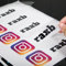 Individuelle Instagram-Aufkleber für Autos, Social Media-Aufkleber, personalisierter Stoßstangen-Aufkleber, Namensaufkleber, personalisierter Benutzernamen-Logo-Marke (Vinyl-Aufkleber, 2 Stück)