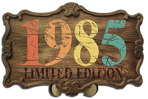 DARO Design - 39 Geburtstag Frauen & Männer - Originelle Geldgeschenke Geburtstag 39 Wandbild und Ständer - Holz-Schild Gästebuch - Geschenke zum 39. Geburtstag Mann Frau Deko - Geburtsjahr 1985