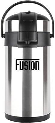 Fusion Food Airpot Flask – 5L Double Wall Insulated Thermal Coffee Carafe with Pump Action & 360° Rotating Base – Stainless Steel Hot Water Dispenser for Tea, Coffee & Cold Drinks