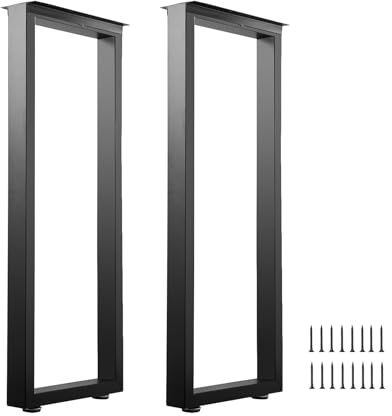 ALLCOS 91,4 cm große Metall-Bartischbeine, robuste Esstischbeine, Schreibtischbeine mit verstellbaren Füßen, schwarz, 2 Stück