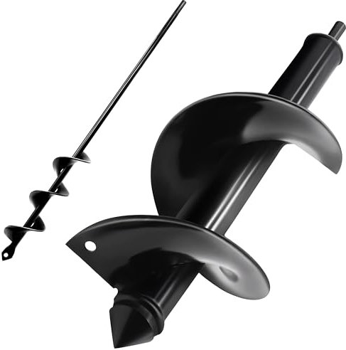 2PCS Erdbohrer für Bohrmaschine,4x22+10x30cm Pflanzbohrer für Akkuschrauber,Grabungswerkzeug zum Pflanzen,Schwerlast Spiralbohrer