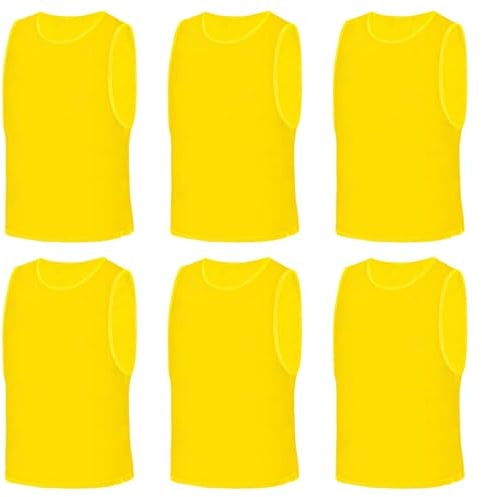 AUYAO Fussballtraining Leibchen Fubball Kinder 6 Set Trainingsleibchen Herren Fußball Trainingsweste Sport Markierungshemd Damen Westen fürs Fussball Volleyball Basketball Teamtraining M~Xl (Grün)