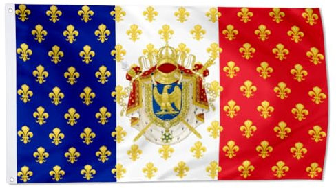 Tapisserie drapeau Napoléon de France - 9,1 x 1,5 m - Couleurs vives - Double couture - En polyester (IV, simple face)