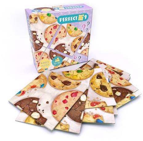 Original Perfect 9 Puzzle – 9 Teile-Puzzle, kniffliges Denkspiel für Erwachsene & Kinder ab 4 Jahren – Kompakte Größe, perfekt für unterwegs – Meditatives Geduldsspiel – Ideal als Geschenk (Cookies)