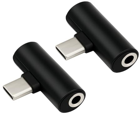 Hawpasy 2 PCS Adattatore Audio da USB C a 3,5mm, Cuffie con Angolo di 90 Gradi, Adattatore Type C Jack, Adattatore USB-C Jack 3,5mm per Cuffie, Compatibile con Dispositivi USB C