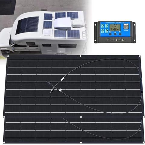 Placa Solar Flexible 400W 600W 800W 1200W Panel Solar Monocristalino Fotovoltaico Impermeable para Autocaravana Caravana Barcos Techos Casa Remolques Cargar Bateria(600W)