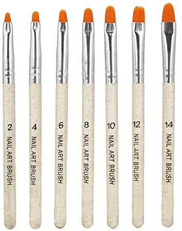 Yizisecce para DIY Nail Art: 7pcs Transparent Many Gel Gel Pen para pintura y dibujo de uñas (Oro)