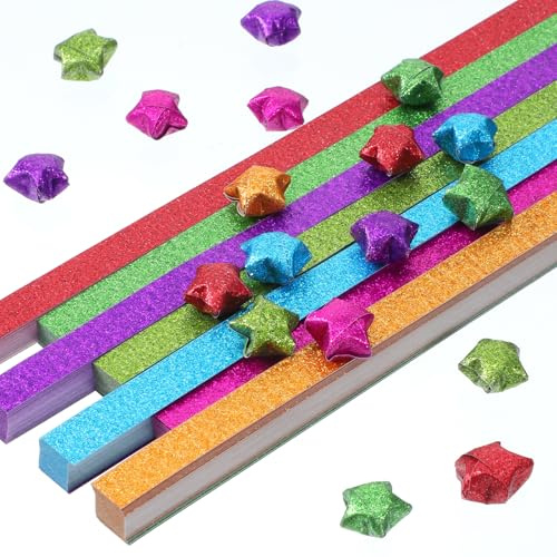 520 Blatt Origami-Stern-Papierstreifen, Glitzer-Origami-Sterne-Papier | DIY-Papier-Sternstreifen, Origami-Stern-Dekorationspapierstreifen für DIY-Handwerk