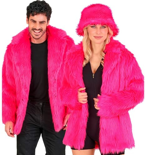 W WIDMANN MILANO Party Fashion - Veste en fausse fourrure pour femmes et hommes, veste en peluche, costume, tenue de fête pour le carnaval et les festivals