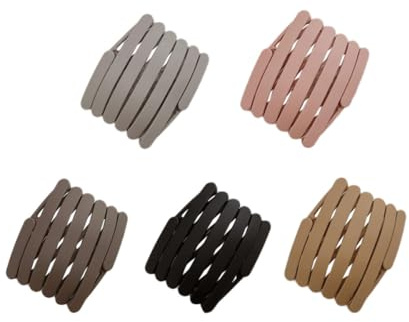 Artibetter Lot de 5 Bandeaux Pliables en Plastique Dentelés, Taille Unique, Bandeaux à Cheveux Portables, pour Femmes et Hommes, Adaptés Sport et Usage Quotidien, Multicolores (gris,