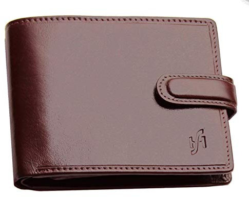 STARHIDE RFID Blocking Wallet | Mens Leather Wallet UK | Real Soft Cowhide Card Holder with Coin Pocket | Compact Bifold Purse | ID Window & Gift Box | 1212 (VT Brown)
