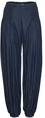Pulz Jeans PZJILL Damen Haremshose Pumphose Pluderhose aus leichtem Denim 100% Baumwolle Relaxed Fit, Größe:XXL, Farbe:Dark blue denim (5001814)