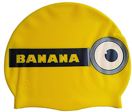 Swimxwin Badekappe/Bademütze Silikon Banana | Schwimmkappe| Hoher Komfort und Sichtbarkeit | Italienischer Stil und Design