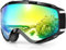 Findway Skibrille, Snowboard Brille für Brillenträger Herren Damen Erwachsene Jugendliche OTG UV-Schutz Kompatibler Helm Anti Fog Skibrillen Sphärisch Verspiegelt
