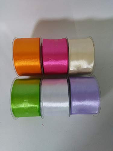 Nastro Raso 1 pz tra i Colori a Scelta Arancione Fucsia Avorio Verde Chiaro Bianco Lilla 50 mm x 23 mt Sartoria Scegli Il Tuo Colore