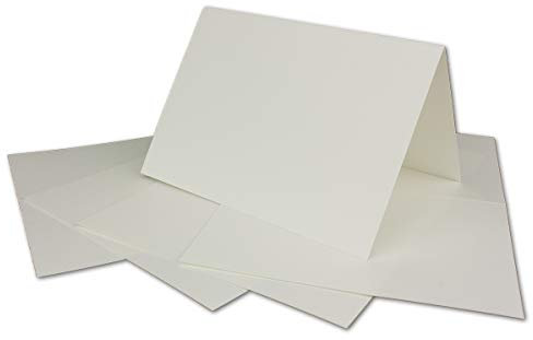 50 DIN A6 Faltkarten Creme - Karten zum Selbstgestalten 14,8 x 21 cm - Klappkarten mit 160 g/m² - Colours-4-you von Glüxx Agent