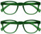 OPULIZE Pop Reading Glasses 2 Pack Fun Round Matt Frame Moss Green Spring Hinges Scratch Resistant Mens Womens RR2-6 +1.50