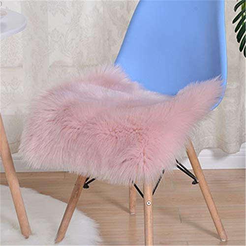 Hava Kolari Sitzkissen, Büro/Haushalt/Esstisch Stuhl Kissen Wollimitat Plüsch Winter Sitzkissen Faux Lammfell Sitzauflage (rosa,40 * 40 cm)