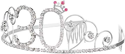 Balinco serre-tête couronne 18e / 20e / 25e / 30e / 40e / 50e / 60e anniversaire Joyeux anniversaire cristal strass couronne ornements mariage bandeau cheveux peigne bandeau pour les femmes