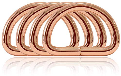 Ganzoo D - Ring aus Stahl, 4er Set, Innenmaß 32mm, Materialstärke 5mm, DIY Hunde-Halsband, nichtrostend, geschweißt, Ideal mit Paracord 550, Farbe Rose-Gold