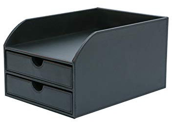 OSCO Faux Leather 2 Tier Sorter with Letter Tray